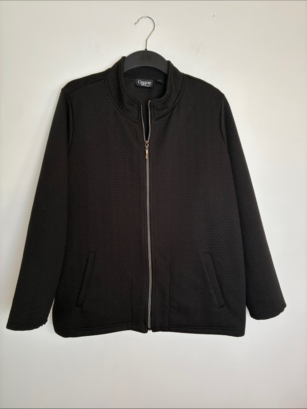 Women’s Onque Casual Black Zip-Front Blazer Size 1X